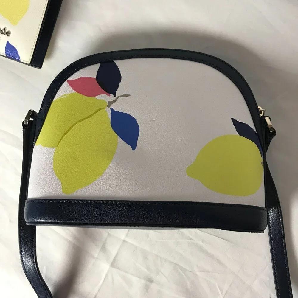 NEW Kate Spade Sylvia Lemon Zest Large Dome Crossbody & Passport holder to match - Picture 7 of 16